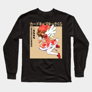 Graphic Art Sakura Girl Japanese Anime Long Sleeve T-Shirt